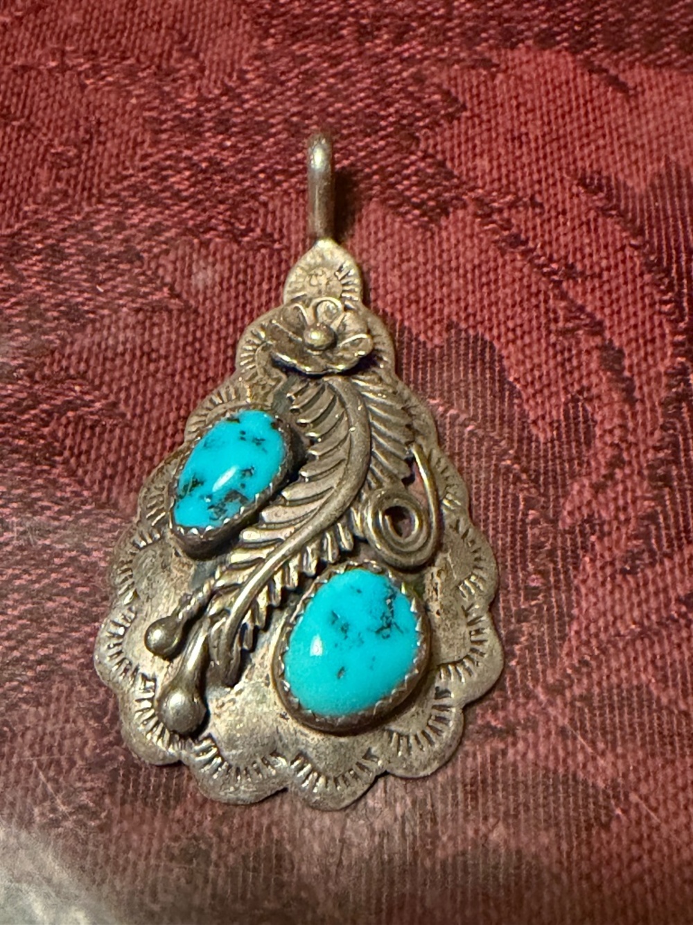 Vintage Kingman Turquoise Pendant by Tom Taylor